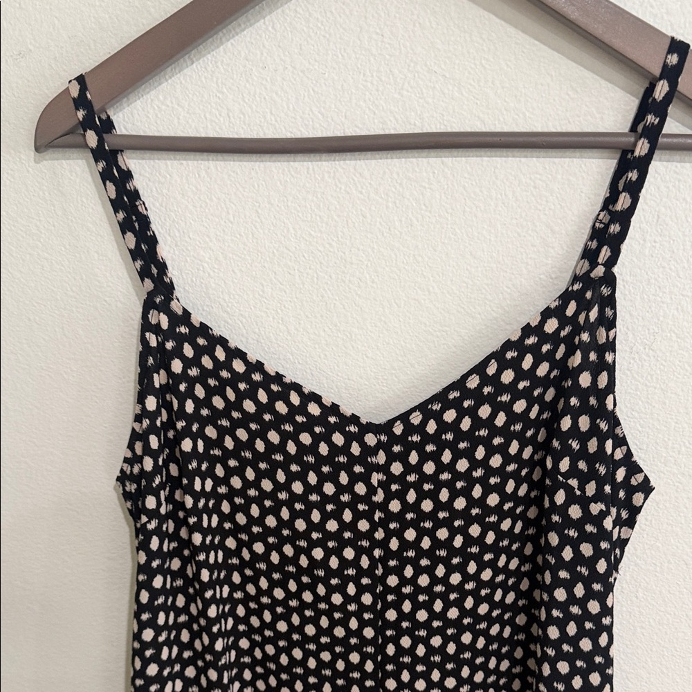 Black Polka Dot Slip Dress - Lightweight Spaghetti Strap Maternity Dress - Picture 2 of 7